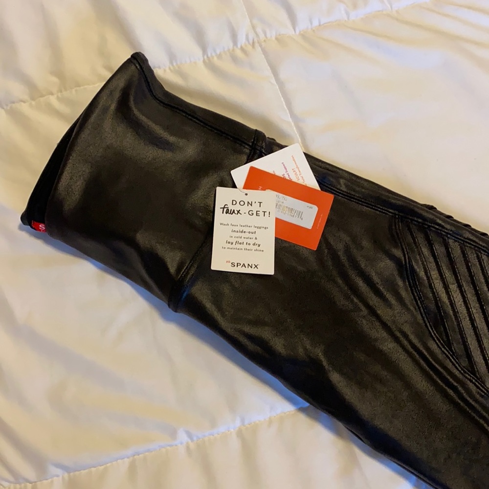SPANX Faux Leather Moto Leggings
